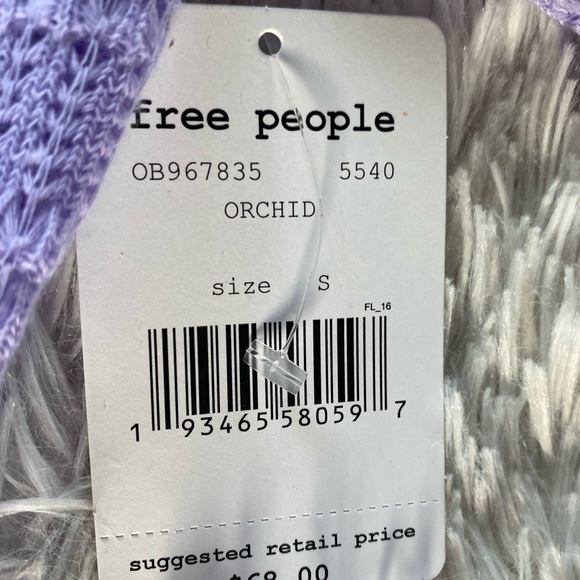 Free People Cold Shoulder Top Sweater Sistine Hacci purple lilac orchid nWT - Picture 9 of 10